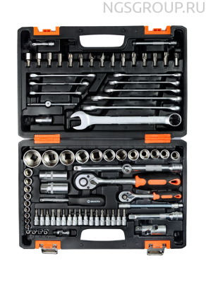 Набор инструментов Вихрь АВТО, 1/2" , 1/4" , CrV, в кейсе 82 предметов